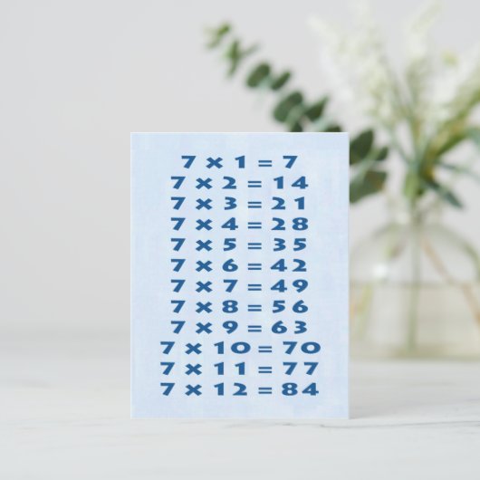 Carte postale table de multiplication de 7 (Debout devant)
