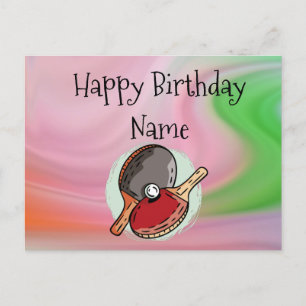 Carte Postale Table de tennis de ping pong Joyeux Anniversaire