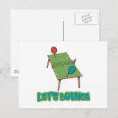 Carte Postale Table de Tennis de Ping Pong Let's Bounce (Devant / Derrière)