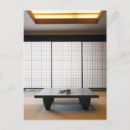 Carte Postale table en bois et tatami de style moderne : (Devant)