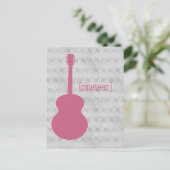 Carte postale Table Grunge de guitare rose (Debout devant)