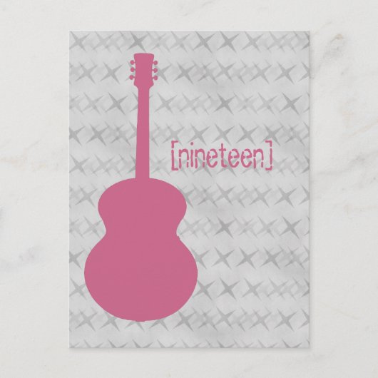Carte postale Table Grunge de guitare rose (Devant)