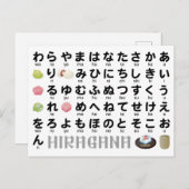 Carte Postale Table japonaise Hiragana (Wagashi) (Devant / Derrière)