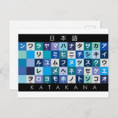 Carte Postale Table Katakana japonaise (Devant / Derrière)