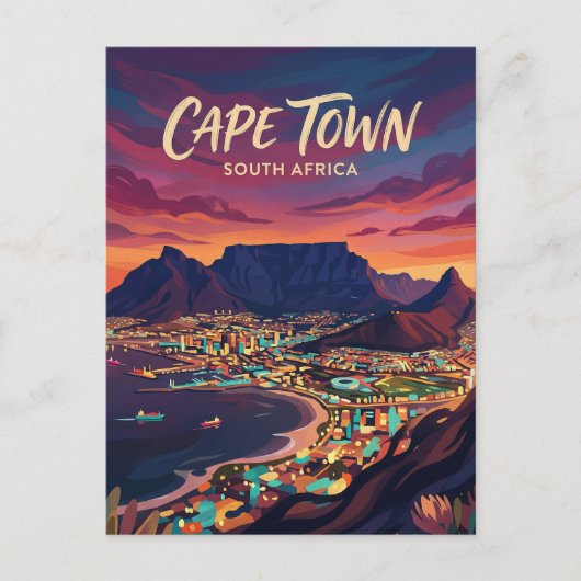 Carte Postale Table Mountain Skyline South Africa (Devant)