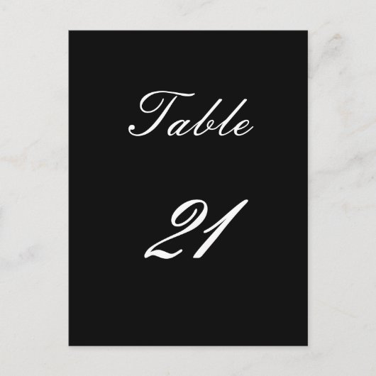 Carte Postale Table numéro 21 (Devant)
