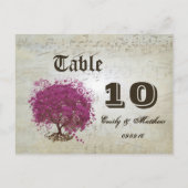 Carte Postale Table Numéro Feuille de Cœur de Sangria (Dos)