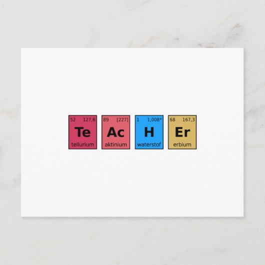 Carte Postale Table périodique de l'enseignant (Devant)
