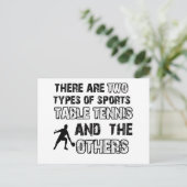 Carte Postale Table Tenins designs pour les amateurs de sport (Debout devant)