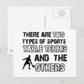 Carte Postale Table Tenins designs pour les amateurs de sport (Devant / Derrière)