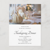 Carte Postale Table Thanksgiving Élégant Lieu Cadre Photo (Devant)