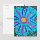 Carte Postale Tableau à fleurs bleues (Devant / Derrière)