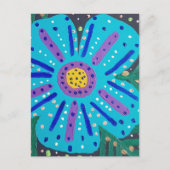 Carte Postale Tableau à fleurs bleues (Devant)