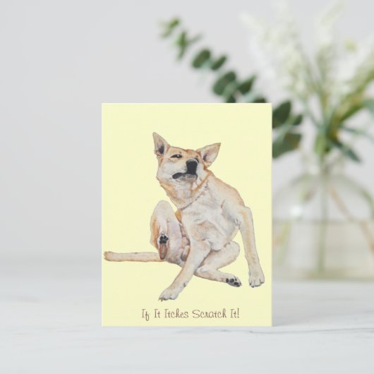 Carte Postale tableau à gratter avec un slogan drôle (Debout devant)