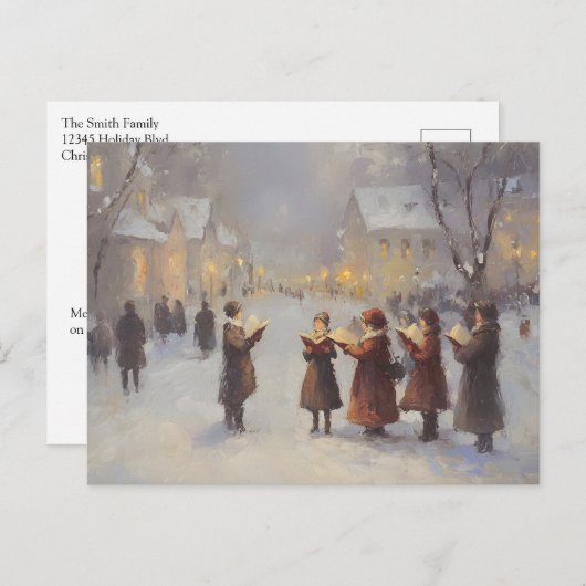 Carte Postale Tableau abstrait Caroleurs de Noël (Devant / Derrière)