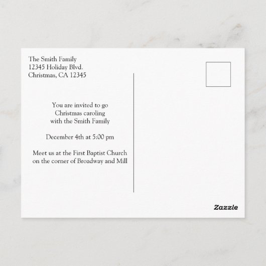 Carte Postale Tableau abstrait Caroleurs de Noël (Dos)