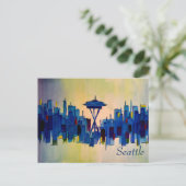 Carte Postale Tableau Abstrait de Seattle Washington (Debout devant)