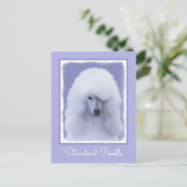Carte Postale Tableau blanc standard de caniche - Art original d (Debout devant)