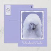 Carte Postale Tableau blanc standard de caniche - Art original d (Devant / Derrière)