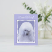 Carte Postale Tableau blanc standard de caniche - Art original d (Debout devant)