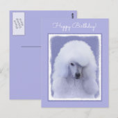 Carte Postale Tableau blanc standard de caniche - Art original d (Devant / Derrière)