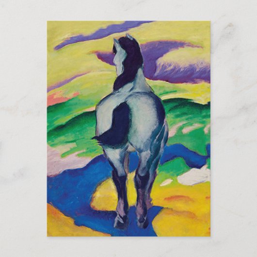 Carte Postale Tableau célèbre Cheval bleu II de Franz Marc (Devant)