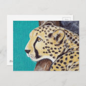 Carte Postale Tableau Cheetah (Devant / Derrière)