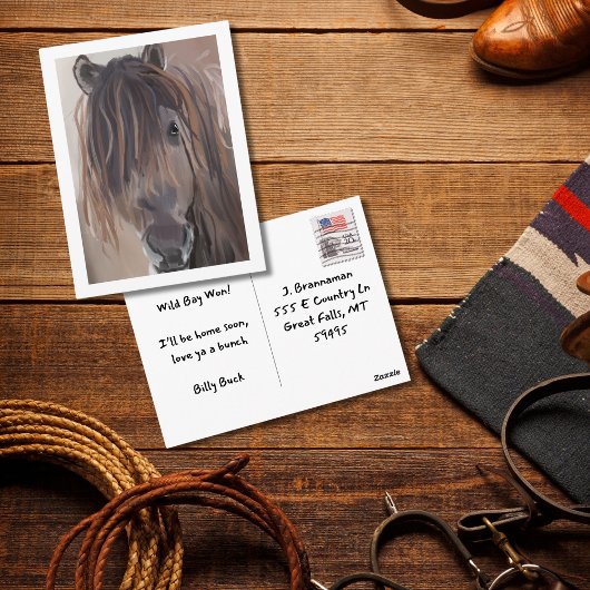 Carte Postale Tableau Cheval Moderne