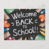 Carte Postale Tableau de bord et fournitures scolaires Retour à  (Devant)