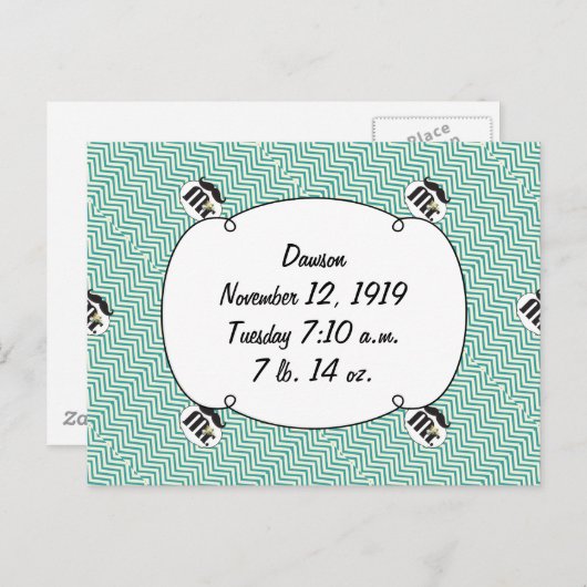 Carte Postale Tableau de bord M. Jaune et vert (Devant / Derrière)