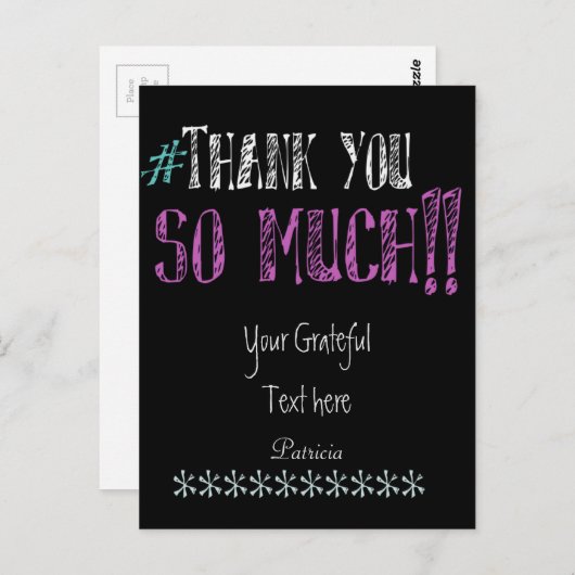 Carte Postale Tableau de bord Merci (Devant / Derrière)