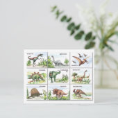 Carte Postale tableau de dinosaures (Debout devant)
