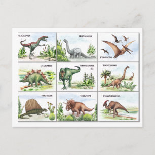 Carte Postale tableau de dinosaures