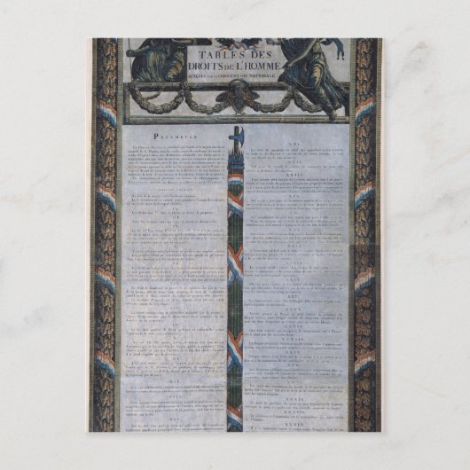 Carte Postale Tableau de la Déclaration des droits de l'homme (Devant)