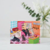 Carte Postale Tableau de la fête de cuisine du Labrador (Debout devant)