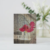 Carte Postale Tableau de la grange de poulet rustique Rooster (Debout devant)