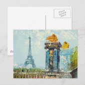 Carte Postale Tableau De La Tour Eiffel Paris (Devant / Derrière)
