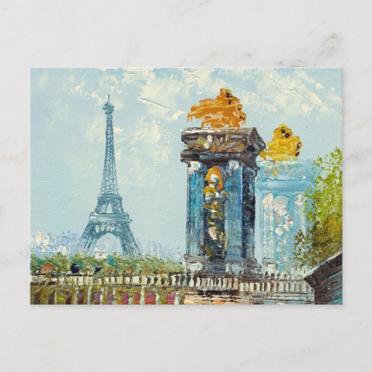 Carte Postale Tableau De La Tour Eiffel Paris (Devant)