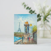 Carte Postale Tableau De La Tour Eiffel Paris (Debout devant)