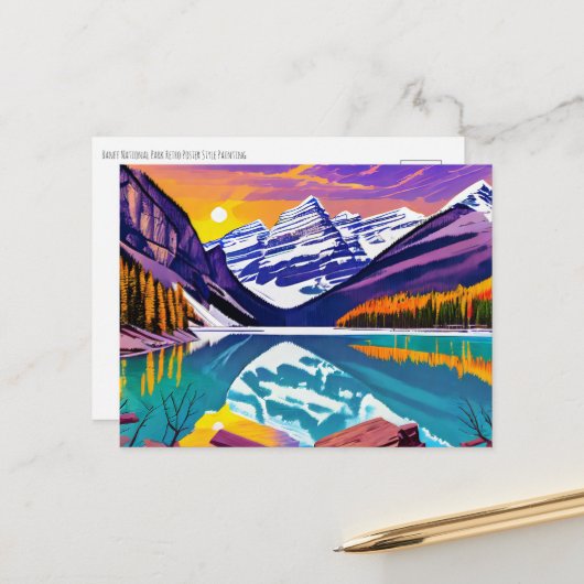 Carte Postale Tableau de l'affiche du Banff Retro (Devant/Arrière en situation)