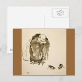 Carte Postale Tableau de Miyamoto Musashi, c. Années 1600 (Devant / Derrière)