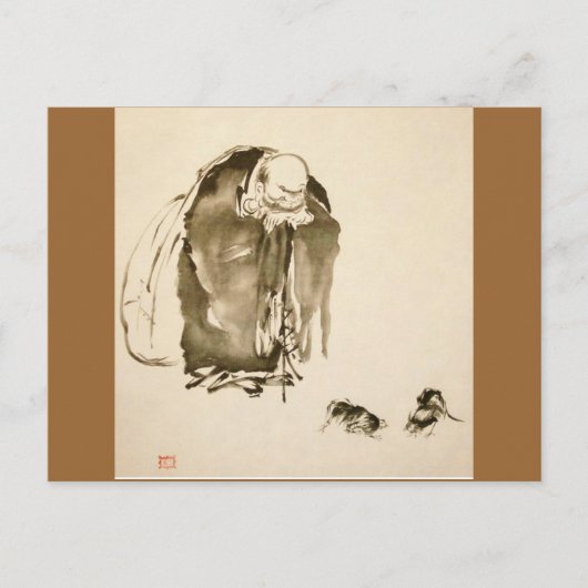 Carte Postale Tableau de Miyamoto Musashi, c. Années 1600 (Devant)