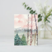 Carte Postale tableau de paysage de bouleaux (Debout devant)