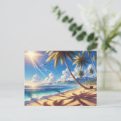 Carte Postale Tableau de plage du Paradis tropical (Debout devant)