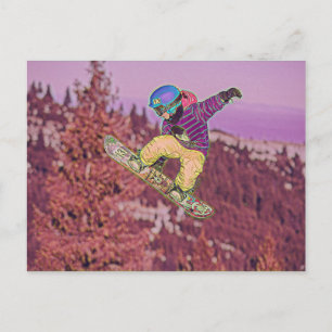 Carte Postale Tableau de snowboard