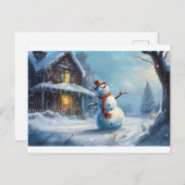 Carte Postale Tableau de Snowman (Devant / Derrière)