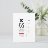 Carte Postale tableau de vision de Snellen pour l'opthalmologue (Debout devant)