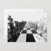 Carte Postale Tableau d'échecs noir et blanc 3D (Devant / Derrière)