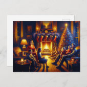 Carte Postale Tableau déplaisant de la famille de Noël (Devant / Derrière)