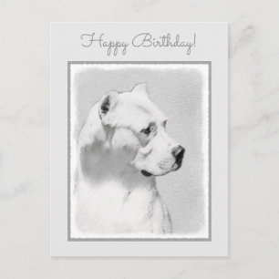 Carte Postale Tableau Dogo Argentino - Art Chien original